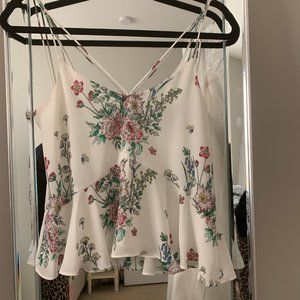 Highline white floral strappy cami-XS